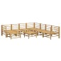 vidaXL 9-tlg. Garten-Lounge-Set mit Kissen Hellgrau Bambus vidaXL 9-tlg. Garten-Lounge-Set mit Kissen Hellgrau Bambus