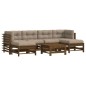 vidaXL 7-tlg. Garten-Lounge-Set mit Kissen Honigbraun Massivholz vidaXL 7-tlg. Garten-Lounge-Set mit Kissen Honigbraun Massivholz