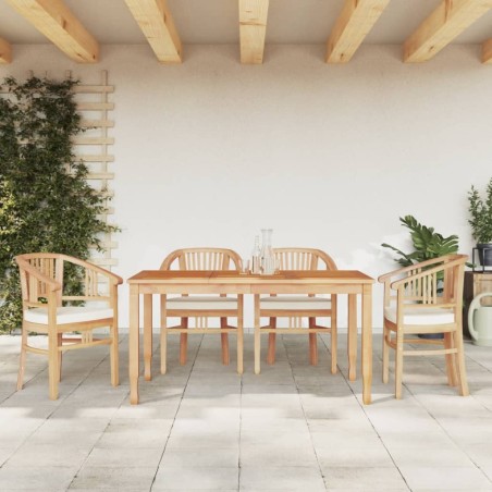 vidaXL 5-tlg. Garten-Essgruppe Massivholz Teak
