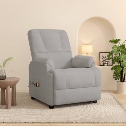 vidaXL Massagesessel Elektrisch Hellgrau Wildleder-Optik