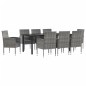 vidaXL 9-tlg. Garten-Essgruppe Grau und Schwarz Poly Rattan und Stahl vidaXL 9-tlg. Garten-Essgruppe Grau und Schwarz Poly Rattan und Stahl
