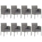 vidaXL 9-tlg. Garten-Essgruppe Grau und Schwarz Poly Rattan und Stahl vidaXL 9-tlg. Garten-Essgruppe Grau und Schwarz Poly Rattan und Stahl