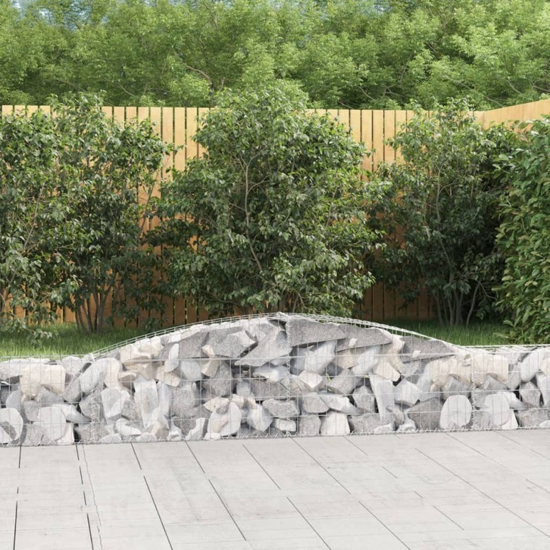 vidaXL Gabionen mit Hochbogen 9 Stk. 400x30x40/60 cm Verzinktes Eisen vidaXL Gabionen mit Hochbogen 9 Stk. 400x30x40/60 cm Verzinktes Eisen