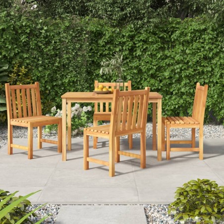 vidaXL 5-tlg. Garten-Essgruppe Massivholz Teak