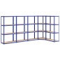 vidaXL Regale mit 4 Böden 5 Stk. Blau Stahl & Holzwerkstoff vidaXL Regale mit 4 Böden 5 Stk. Blau Stahl & Holzwerkstoff