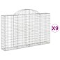 vidaXL Gabionen mit Hochbogen 9 Stk. 200x30x120/140cm Verzinktes Eisen vidaXL Gabionen mit Hochbogen 9 Stk. 200x30x120/140cm Verzinktes Eisen