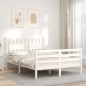 vidaXL Massivholzbett mit Kopfteil Weiß 140x190 cm vidaXL Massivholzbett mit Kopfteil Weiß 140x190 cm