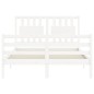 vidaXL Massivholzbett mit Kopfteil Weiß 140x190 cm vidaXL Massivholzbett mit Kopfteil Weiß 140x190 cm