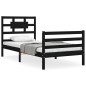 vidaXL Massivholzbett mit Kopfteil Schwarz 90x200 cm vidaXL Massivholzbett mit Kopfteil Schwarz 90x200 cm