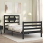 vidaXL Massivholzbett mit Kopfteil Schwarz 90x200 cm vidaXL Massivholzbett mit Kopfteil Schwarz 90x200 cm
