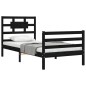 vidaXL Massivholzbett mit Kopfteil Schwarz 90x200 cm vidaXL Massivholzbett mit Kopfteil Schwarz 90x200 cm