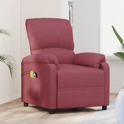 vidaXL Massagesessel Elektrisch Weinrot Stoff