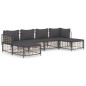 vidaXL 6-tlg. Garten-Lounge-Set mit Kissen Anthrazit Poly Rattan vidaXL 6-tlg. Garten-Lounge-Set mit Kissen Anthrazit Poly Rattan