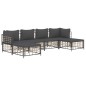 vidaXL 6-tlg. Garten-Lounge-Set mit Kissen Anthrazit Poly Rattan vidaXL 6-tlg. Garten-Lounge-Set mit Kissen Anthrazit Poly Rattan