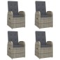 vidaXL 5-tlg. Garten-Essgruppe mit Kissen Grau Poly Rattan vidaXL 5-tlg. Garten-Essgruppe mit Kissen Grau Poly Rattan