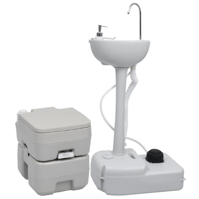 vidaXL Tragbare Campingtoilette mit Waschbecken vidaXL Tragbare Campingtoilette mit Waschbecken
