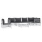 vidaXL 7-tlg. Garten-Lounge-Set mit Kissen Weiß Stahl vidaXL 7-tlg. Garten-Lounge-Set mit Kissen Weiß Stahl