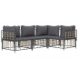 vidaXL 4-tlg. Garten-Lounge-Set mit Kissen Anthrazit Poly Rattan vidaXL 4-tlg. Garten-Lounge-Set mit Kissen Anthrazit Poly Rattan