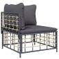 vidaXL 4-tlg. Garten-Lounge-Set mit Kissen Anthrazit Poly Rattan vidaXL 4-tlg. Garten-Lounge-Set mit Kissen Anthrazit Poly Rattan