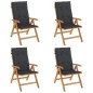 vidaXL Gartenstühle mit Kissen 4 Stk. Massivholz Teak vidaXL Gartenstühle mit Kissen 4 Stk. Massivholz Teak