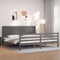 vidaXL Massivholzbett mit Kopfteil Grau 200x200 cm vidaXL Massivholzbett mit Kopfteil Grau 200x200 cm