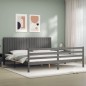 vidaXL Massivholzbett mit Kopfteil Grau 200x200 cm vidaXL Massivholzbett mit Kopfteil Grau 200x200 cm