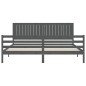 vidaXL Massivholzbett mit Kopfteil Grau 200x200 cm vidaXL Massivholzbett mit Kopfteil Grau 200x200 cm