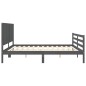 vidaXL Massivholzbett mit Kopfteil Grau 200x200 cm vidaXL Massivholzbett mit Kopfteil Grau 200x200 cm