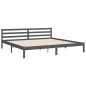 vidaXL Massivholzbett mit Kopfteil Grau 200x200 cm vidaXL Massivholzbett mit Kopfteil Grau 200x200 cm