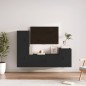 vidaXL 4-tlg. TV-Schrank-Set Schwarz Holzwerkstoff vidaXL 4-tlg. TV-Schrank-Set Schwarz Holzwerkstoff