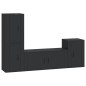 vidaXL 4-tlg. TV-Schrank-Set Schwarz Holzwerkstoff vidaXL 4-tlg. TV-Schrank-Set Schwarz Holzwerkstoff