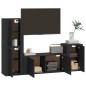 vidaXL 4-tlg. TV-Schrank-Set Schwarz Holzwerkstoff vidaXL 4-tlg. TV-Schrank-Set Schwarz Holzwerkstoff