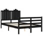 vidaXL Massivholzbett mit Kopfteil Schwarz 120x200 cm vidaXL Massivholzbett mit Kopfteil Schwarz 120x200 cm