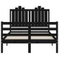 vidaXL Massivholzbett mit Kopfteil Schwarz 120x200 cm vidaXL Massivholzbett mit Kopfteil Schwarz 120x200 cm