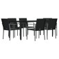 vidaXL 7-tlg. Garten-Essgruppe mit Kissen Poly Rattan und Stahl vidaXL 7-tlg. Garten-Essgruppe mit Kissen Poly Rattan und Stahl