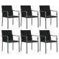 vidaXL 7-tlg. Garten-Essgruppe mit Kissen Poly Rattan und Stahl vidaXL 7-tlg. Garten-Essgruppe mit Kissen Poly Rattan und Stahl