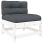 vidaXL 8-tlg. Garten-Lounge-Set mit Kissen Weiß Massivholz vidaXL 8-tlg. Garten-Lounge-Set mit Kissen Weiß Massivholz
