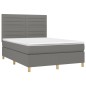 vidaXL Boxspringbett mit Matratze Dunkelgrau 140x190 cm Stoff vidaXL Boxspringbett mit Matratze Dunkelgrau 140x190 cm Stoff