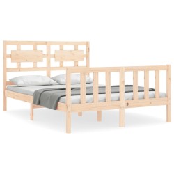 vidaXL Massivholzbett mit Kopfteil 120x200 cm