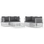 vidaXL 5-tlg. Garten-Lounge-Set mit Kissen Weiß Stahl vidaXL 5-tlg. Garten-Lounge-Set mit Kissen Weiß Stahl