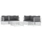 vidaXL 5-tlg. Garten-Lounge-Set mit Kissen Weiß Stahl vidaXL 5-tlg. Garten-Lounge-Set mit Kissen Weiß Stahl