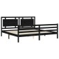 vidaXL Massivholzbett mit Kopfteil Schwarz 200x200 cm vidaXL Massivholzbett mit Kopfteil Schwarz 200x200 cm
