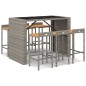 vidaXL 7-tlg. Gartenbar-Set Grau Poly Rattan & Massivholz Akazie vidaXL 7-tlg. Gartenbar-Set Grau Poly Rattan & Massivholz Akazie