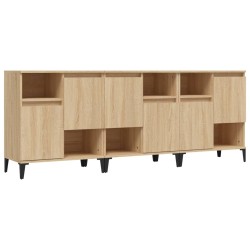 vidaXL Sideboards 3 Stk. Sonoma-Eiche 60x35x70 cm Holzwerkstoff