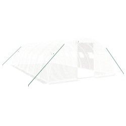 vidaXL Gewächshaus mit Stahlrahmen Weiß 32 m² 8x4x2 m