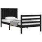 vidaXL Massivholzbett mit Kopfteil Schwarz 90x200 cm vidaXL Massivholzbett mit Kopfteil Schwarz 90x200 cm