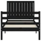 vidaXL Massivholzbett mit Kopfteil Schwarz 90x200 cm vidaXL Massivholzbett mit Kopfteil Schwarz 90x200 cm