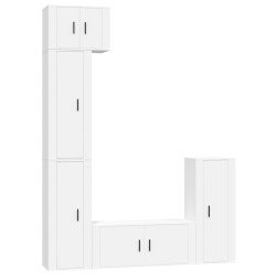 vidaXL 5-tlg. TV-Schrank-Set Weiß Holzwerkstoff