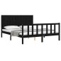vidaXL Massivholzbett mit Kopfteil Schwarz 160x200 cm vidaXL Massivholzbett mit Kopfteil Schwarz 160x200 cm