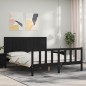 vidaXL Massivholzbett mit Kopfteil Schwarz 160x200 cm vidaXL Massivholzbett mit Kopfteil Schwarz 160x200 cm